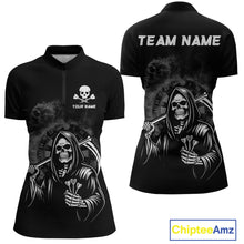 Load image into Gallery viewer, Personalized Grim Reaper Dart Shirt for Women Dart League Jersey Dartboard Shirt Polo &amp; Quarter-Zip DHT1