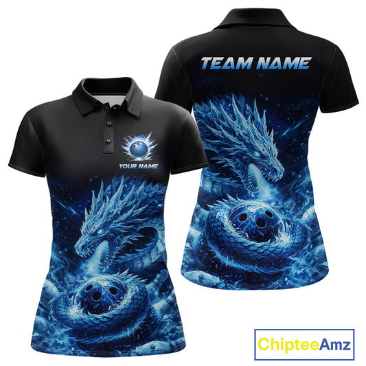 Ice Dragon Bowling Team Shirt Custom Bowling Jersey for Women Bowling Outfit QZT997
