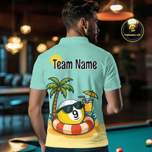 Load image into Gallery viewer, Custom Funny 9 Ball Billiard Shirts for Men Summer Billiard Jersey Polo &amp; 1/4 Zip Pool Shirt BHT25