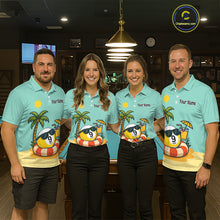 Load image into Gallery viewer, Custom Funny 9 Ball Billiard Shirts for Men Summer Billiard Jersey Polo &amp; 1/4 Zip Pool Shirt BHT25