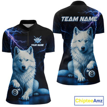 Load image into Gallery viewer, Custom Wolf 8 Ball Billiard Shirts for Women Billiard Jersey Polo &amp; 1/4 Zip Pool Shirt BHT26