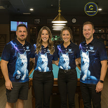 Load image into Gallery viewer, Custom Wolf 8 Ball Billiard Shirts for Men Billiard Jersey Polo &amp; 1/4 Zip Pool Shirt BHT26
