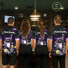Load image into Gallery viewer, Custom Purple Funny Raccoon Billiard Shirt for Men 8 Ball &amp; 9 Ball Pool Billiard Jersey Polo &amp; 1/4-Zip BHT44