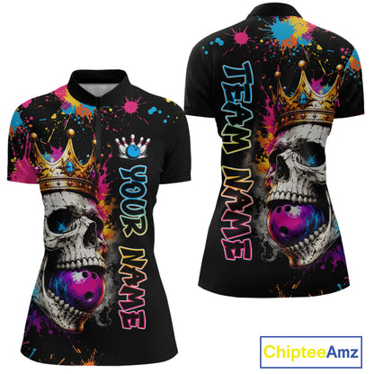 Colorful quarter-zip jerseys with skull design and 'Team Name' text on a black background, featuring Chiptee Amz branding.