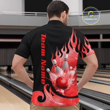 Load image into Gallery viewer, Red Flame Bowling Team Shirt for Men Bowling League Jersey Polo &amp; 1/4 Zip Bowling Outfit QZT782
