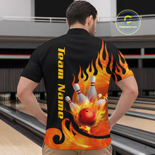 Load image into Gallery viewer, Orange Flame Bowling Team Shirt for Men Bowling League Jersey Polo &amp; 1/4 Zip Bowling Outfit QZT782