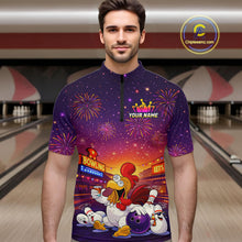 Load image into Gallery viewer, Custom Funny Kitchen Bowling Team Shirt for Men Bowling Jersey Polo &amp; Quarter-Zip Bowling Outfit QZT885