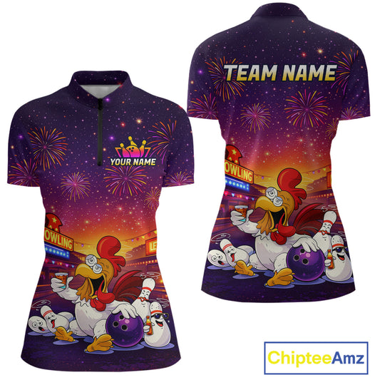 Custom Funny Kitchen Bowling Team Shirt for Women Bowling Jersey Polo & Quarter-Zip Bowling Outfit QZT885