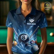 Load image into Gallery viewer, Custom Ice Billard Shirt 8 Ball Billiard Jersey for Women Frozen Pool Shirt Polo &amp; Quarter-Zip BHT33