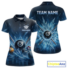 Load image into Gallery viewer, Custom Ice Billard Shirt 8 Ball Billiard Jersey for Women Frozen Pool Shirt Polo &amp; Quarter-Zip BHT33