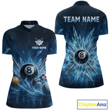 Load image into Gallery viewer, Custom Ice Billard Shirt 8 Ball Billiard Jersey for Women Frozen Pool Shirt Polo &amp; Quarter-Zip BHT33