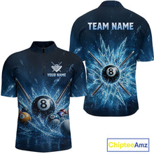 Load image into Gallery viewer, Custom Ice Billard Shirt 8 Ball Billiard Jersey for Men Frozen Pool Shirt Polo &amp; Quarter-Zip BHT33