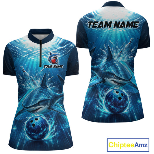 Shirt with shark design and customizable text on a white background