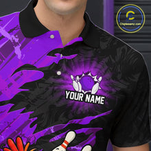 Load image into Gallery viewer, Custom Purple Chicken Bowling Team Jersey Funny Bowling Shirt for Men Polo &amp; Quarter-Zip QZT1139