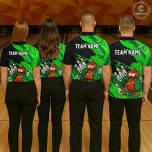 Load image into Gallery viewer, Custom Green Chicken Bowling Team Jersey Funny Bowling Shirt for Men Polo &amp; Quarter-Zip QZT1139