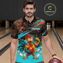 Load image into Gallery viewer, Custom Turquoise Chicken Bowling Team Shirt Funny Bowling Jersey for Men Polo &amp; Quarter-Zip QZT1140