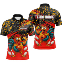 Load image into Gallery viewer, Custom Red Chicken Bowling Team Shirt Funny Bowling Jersey for Men Polo &amp; Quarter-Zip QZT1140