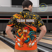 Load image into Gallery viewer, Custom Orange Chicken Bowling Team Shirt Funny Bowling Jersey for Men Polo &amp; Quarter-Zip QZT1140