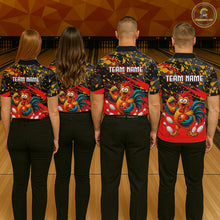 Load image into Gallery viewer, Custom Red Chicken Bowling Team Shirt Funny Bowling Jersey for Men Polo &amp; Quarter-Zip QZT1140