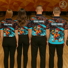 Load image into Gallery viewer, Custom Turquoise Chicken Bowling Team Shirt Funny Bowling Jersey for Women Polo &amp; Quarter-Zip QZT1140