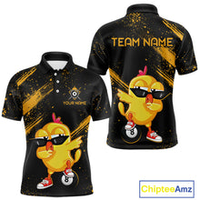 Load image into Gallery viewer, Customized Funny Chicken Billiard  8 Ball Pool Shirts for Men Billiard Jersey for Team Polo &amp; 1/4 Zip BHT4