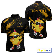 Load image into Gallery viewer, Customized Funny Chicken Billiard  8 Ball Pool Shirts for Men Billiard Jersey for Team Polo &amp; 1/4 Zip BHT4