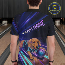 Load image into Gallery viewer, Neon Funny Dachshund Bowling Shirt Custom Bowling Team Jersey for Men Polo &amp; Quarter-Zip Bowling Outfit QZT940