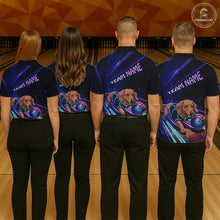Load image into Gallery viewer, Neon Funny Dachshund Bowling Shirt Custom Bowling Team Jersey for Men Polo &amp; Quarter-Zip Bowling Outfit QZT940