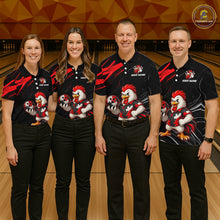 Load image into Gallery viewer, Custom Red Funny Autism Chicken Bowling Shirt for Women Bowling League Jersey QZT1018