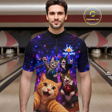 Load image into Gallery viewer, Custom Funny Cat Selfie Bowling Shirt for Men Bowling Team Jersey Bowling Outfit QZT1084
