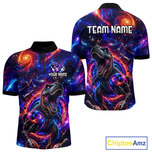 Galaxy Funny Bowling Shirt for Men Custom Bowling League Jersey Polo & Quartr-Zip QZT1022