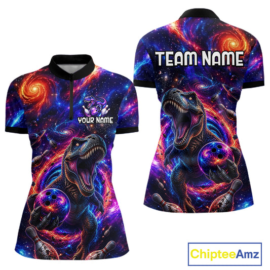 Galaxy Funny Bowling Shirt for Women Custom Bowling League Jersey Polo & Quartr-Zip QZT1022