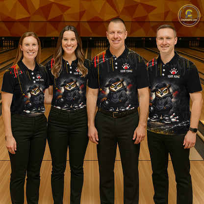 Personalized Owl Bowling Jersey Bowling Team Shirt Polo & 1/4-Zip Bowling Outfit for Women QZT865