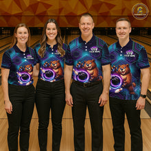 Load image into Gallery viewer, Custom Funny Bear Bowling Shirt for Women Bowling League Jersey Polo &amp; 1/4 Zip Bowling Outfit QZT986