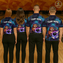 Load image into Gallery viewer, Custom Funny Bear Bowling Shirt for Women Bowling League Jersey Polo &amp; 1/4 Zip Bowling Outfit QZT986