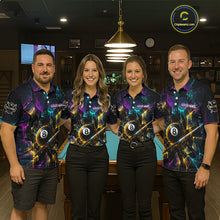 Load image into Gallery viewer, Custom Colorful Shattered Glass 8 Ball Billiard Shirt for Women Pool Team Jersey Polo &amp; Quarter-Zip Billiard Outfit BHT76