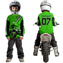 Load image into Gallery viewer, Green ATV Racing Jersey Upf30+ Custom Motocross Jersey Men Women Extreme Riding Shirt for Kids MHT200