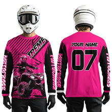 Load image into Gallery viewer, Pink ATV Racing Jersey Upf30+ Custom Motocross Jersey Men Women Extreme Riding Shirt for Kids MHT200