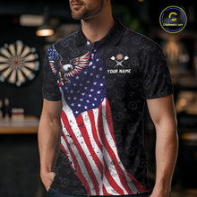 Load image into Gallery viewer, Custom American Eagle Dart Jersey for Men Dartboard Shirt Gift for Dart Players and Teams Polo &amp; 1/4-Zip DHT2