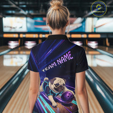 Load image into Gallery viewer, Funny Pug Dog Bowling Team Shirt for Women Custom Bowling Jersey Polo &amp; 1/4-Zip Bowling Unisex QZT908