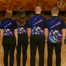Load image into Gallery viewer, Funny Pug Dog Bowling Team Shirt for Men Custom Bowling Jersey Polo &amp; 1/4-Zip Bowling Unisex QZT908