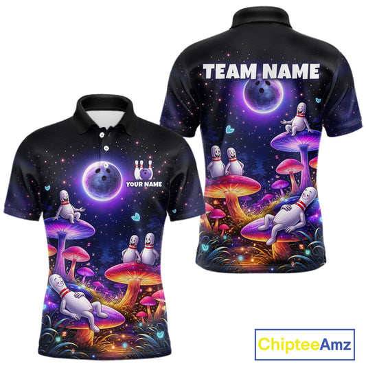 Mystic Bowling Night Garden Custom Bowling Team Shirt for Men Bowling Jersey Polo & Quarter-Zip QZT990