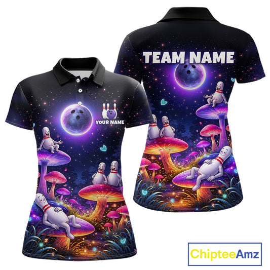 Mystic Bowling Night Garden Custom Bowling Team Shirt for Women Bowling Jersey Polo & Quarter-Zip QZT990