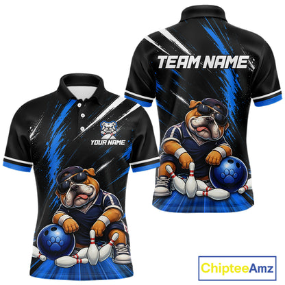 Custom Funny Bulldog Bowling Shirt Bowling Team Jersey for Men Bowling Outfit QZT1214