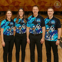 Load image into Gallery viewer, Cyan Funny Duck Bowling Shirt for Women Custom Bowling Team Jersey Bowling League Polo &amp; Quarter-Zip QZT944
