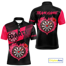Load image into Gallery viewer, Personalized Pink Dart Shirt for Couples Valentine Dart Jersey for Men Dartboard Shirt for Team DHT9