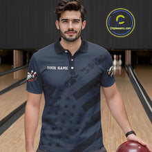 Load image into Gallery viewer, Custom American Flag Eagle Bowling Shirt for Men Polo &amp; Quarter-Zip Bowling Team Jersey QZT953
