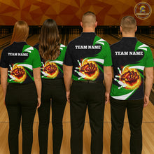 Load image into Gallery viewer, Personalized Green Flame Demon Hand Bowling Shirt for Men Bowling Outfit Polo &amp; Quarter-Zip Bowling Jersey QZT867