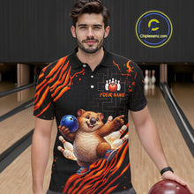Load image into Gallery viewer, Orange Funny Wombat Bowling Shirt for Men Custom Bowling Jersey Polo &amp; Quarter-Zip Bowling Outfit  QZT923
