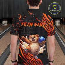 Load image into Gallery viewer, Orange Funny Wombat Bowling Shirt for Men Custom Bowling Jersey Polo &amp; Quarter-Zip Bowling Outfit  QZT923